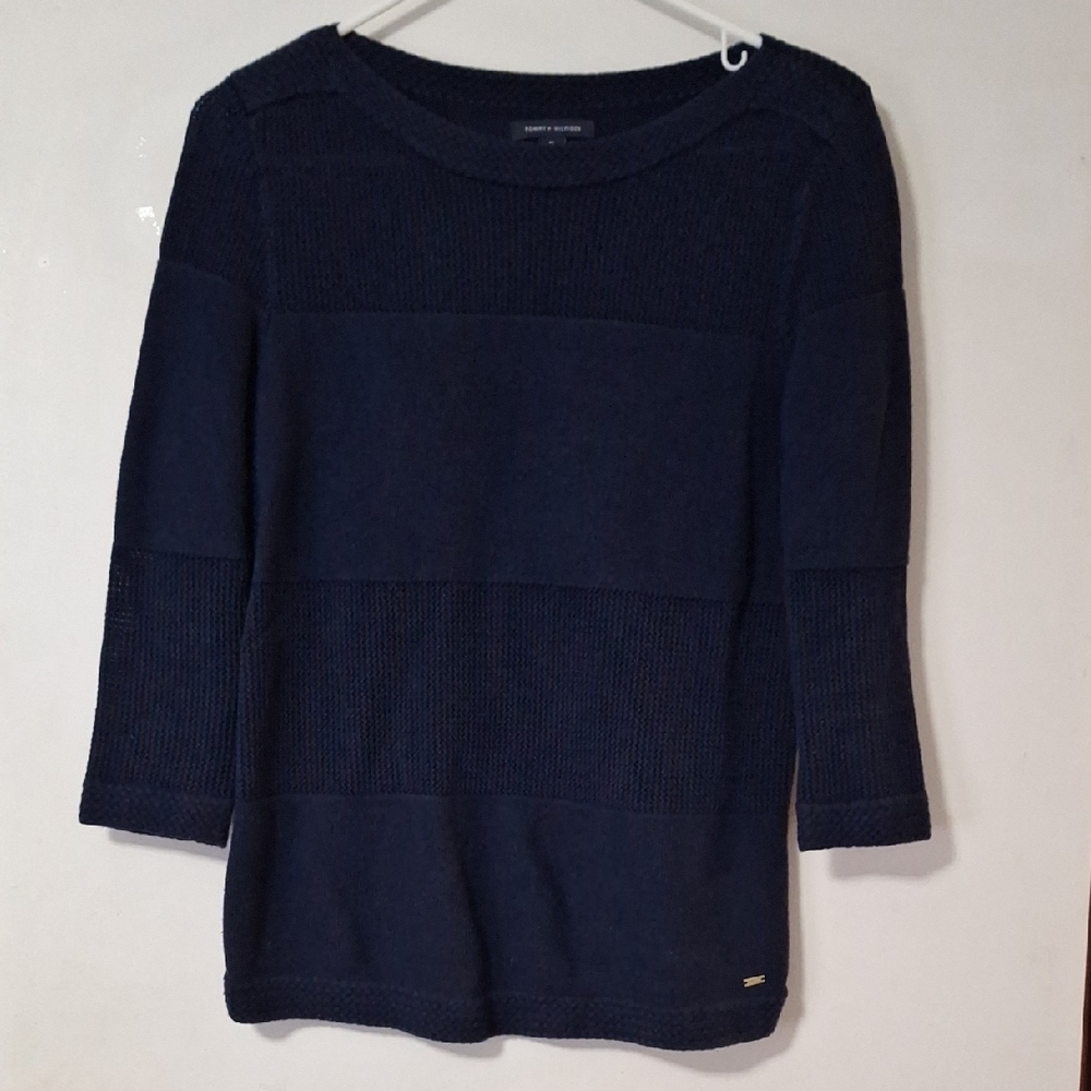 Tommy Hilfiger Dark Blue Crew Neck Sweater